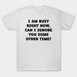 I am busy right now, can I ignore you some other time T-Shirt